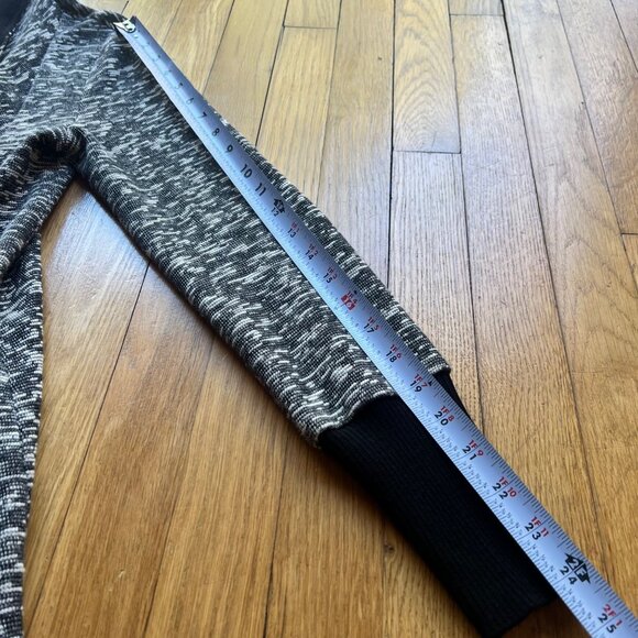 Club Monaco Size M Gray & Black Kiki Boucle Knit Draped Open Cardigan Sweater - Picture 10 of 16